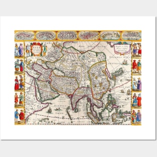 Henricus Hondius - Asia Map Circa 1631 -  Ancient Maps Posters and Art